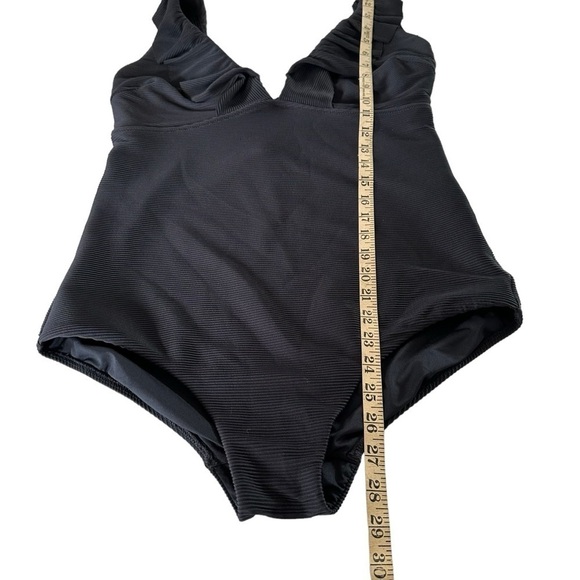 CITY CHIC BLACK RUFFLE CAVELLO V-NECK  SWIMSUIT SIZE 14 - Picture 10 of 13
